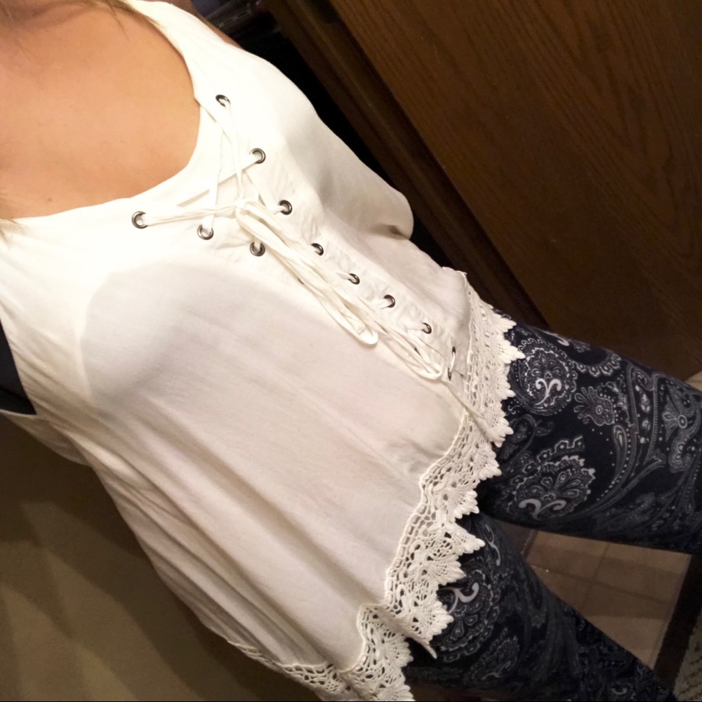 Laced Tank & Paisley Boot Cut Leggings